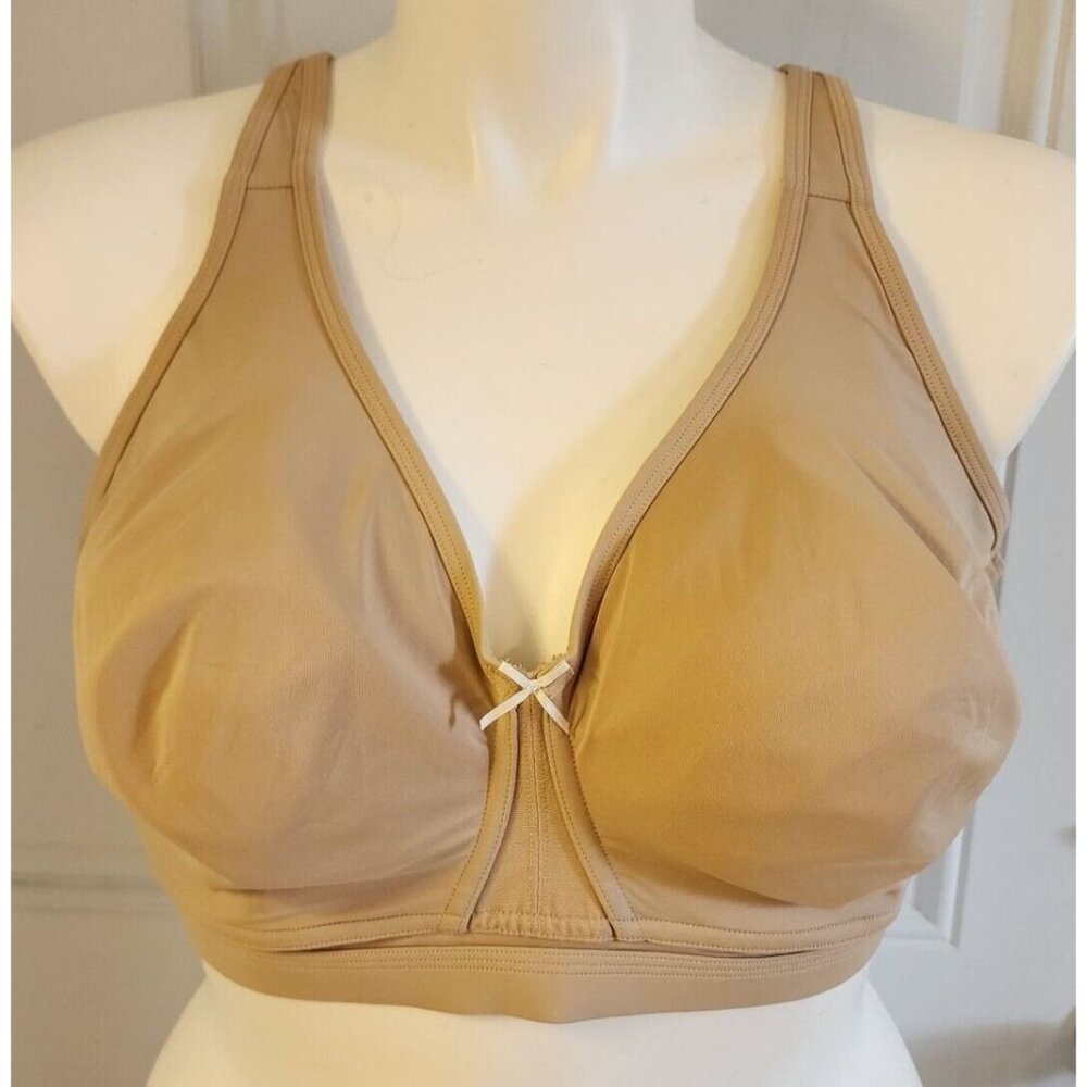 Cacique Lane Bryant Womens Unlined No-Wire Full Coverage Bra Beige Plus Size 48D